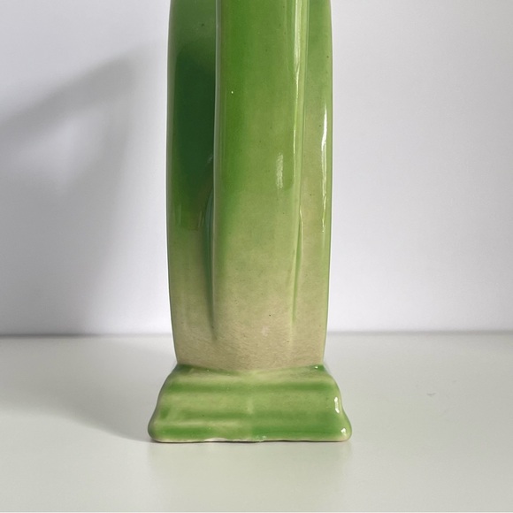 Green Art Deco Style Vase Rare Alamo Pottery MCM Greek God Pan & Grapevine - Picture 7 of 11